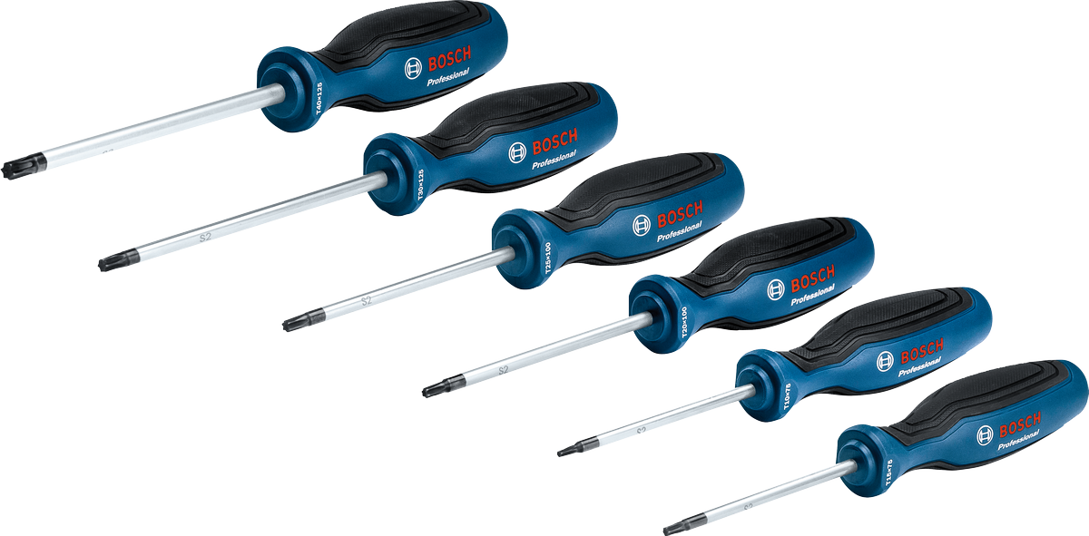 Σετ κατσαβιδιών Bosch TX 6 τεμαχίων με λαβές πολλαπλών στοιχείων.